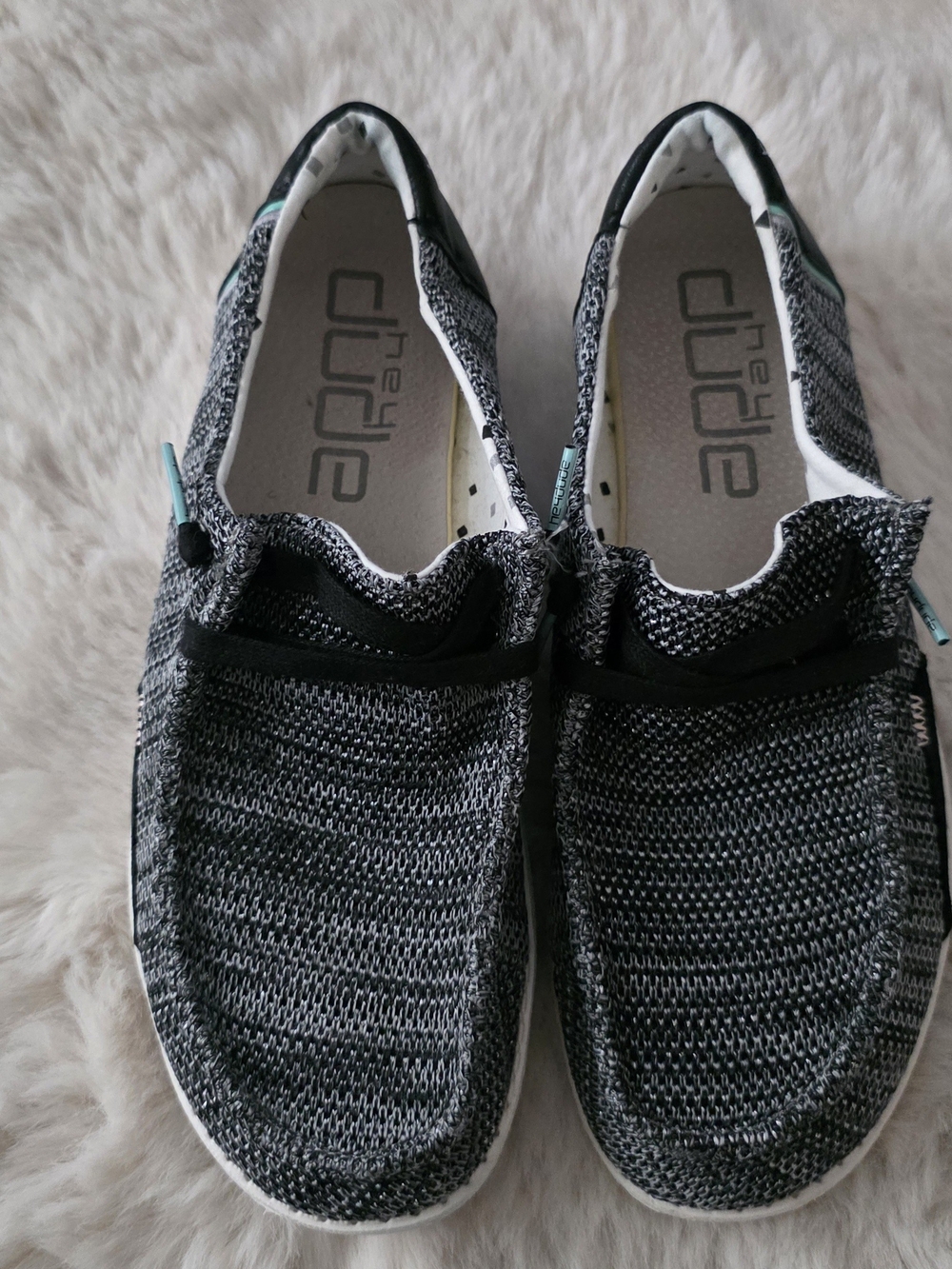 Hey Dude Wendy Sox Knit Slip-On Shoes - Black/Gray